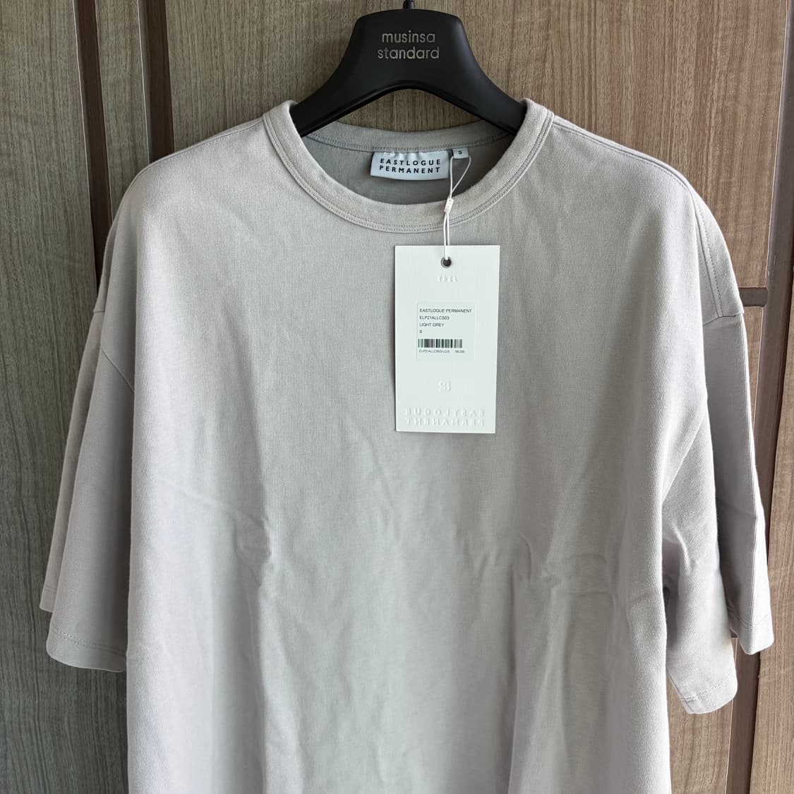 새상품(S)이스트로그 퍼머넌트 루즈핏 로고 반팔티셔츠 라이트그레이 상품이미지3