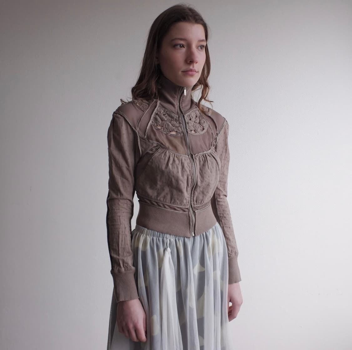 빈티지 레이스 저지 집업 상품이미지3