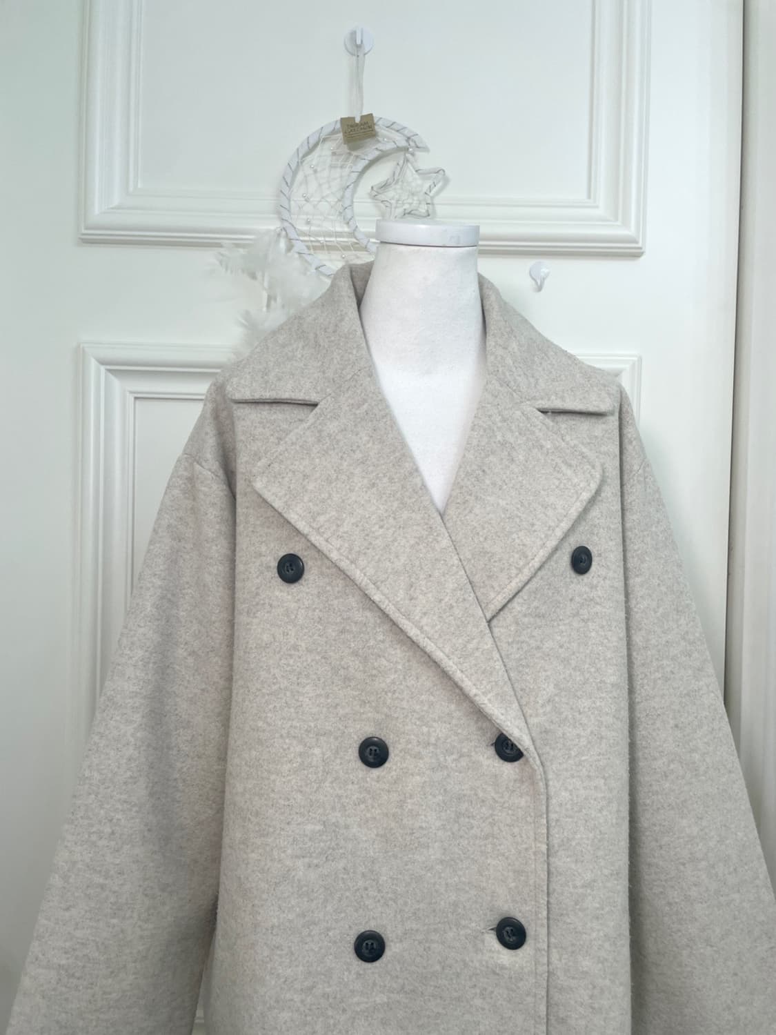 oatmeal melange loose short coat(size-M) 상품이미지5