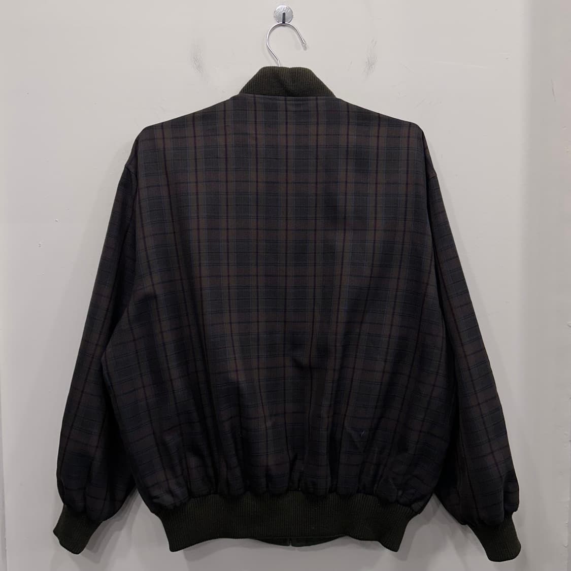 라코스테 리버시블 코튼 체크 숄카라 봄버자켓 상품이미지4