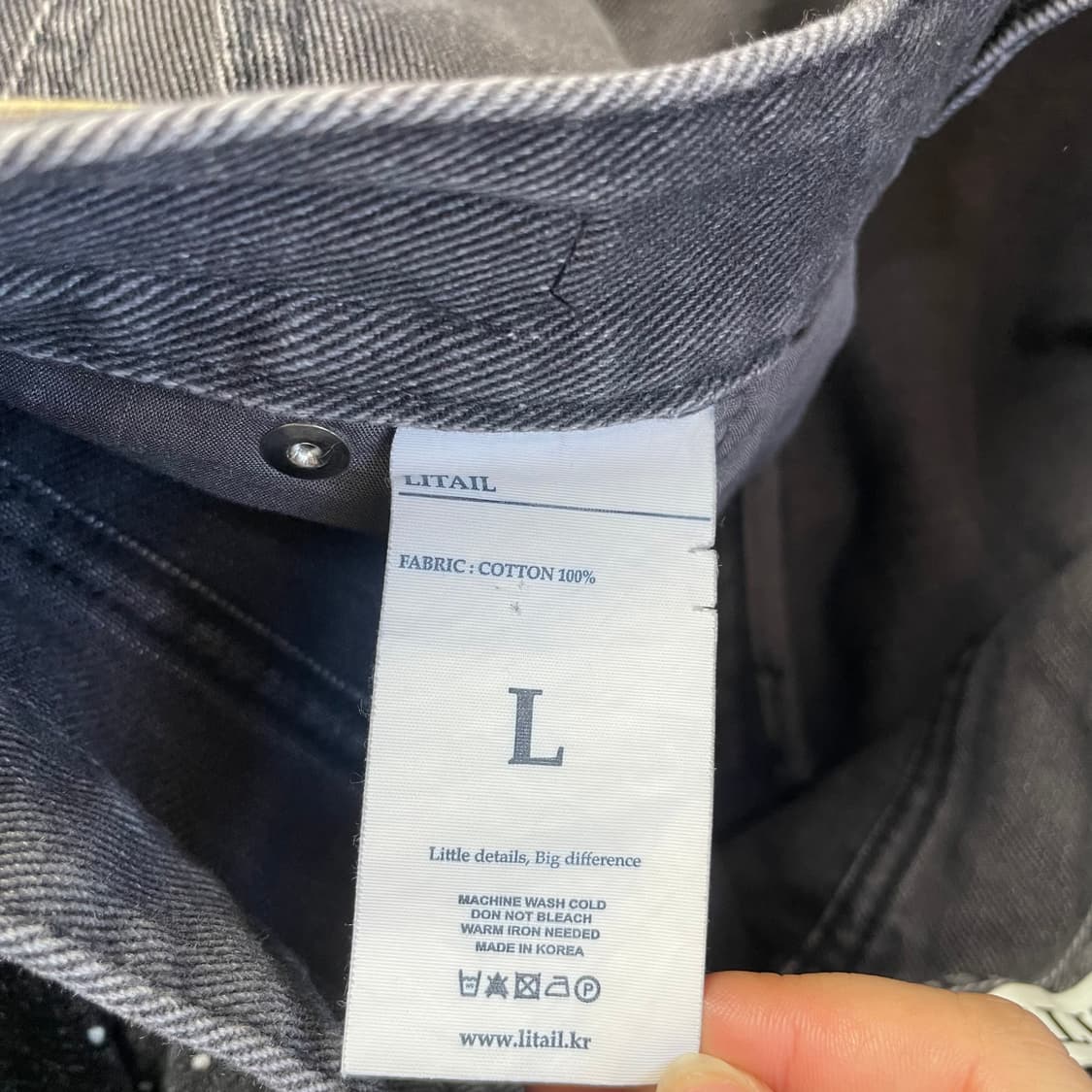 (33) 리테일 흑청 카펜터 버뮤다 데님 팬츠 L 상품이미지7