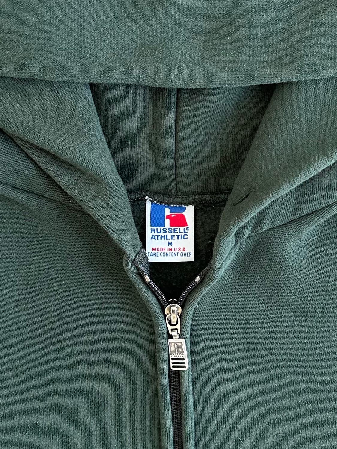 90s 빈티지 러셀 후드집업 그린 M USA 상품이미지6