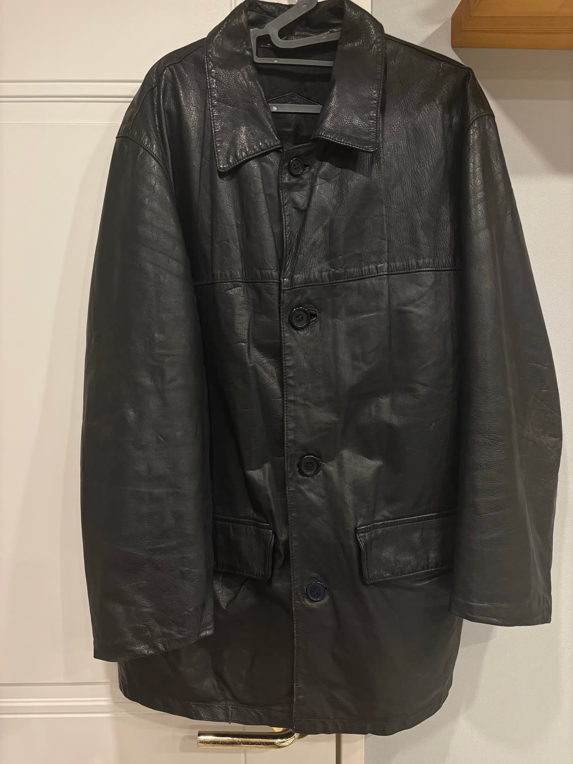 [M] 90년대 빈티지 burberrys 버버리 레더 자켓 카코트 상품이미지1