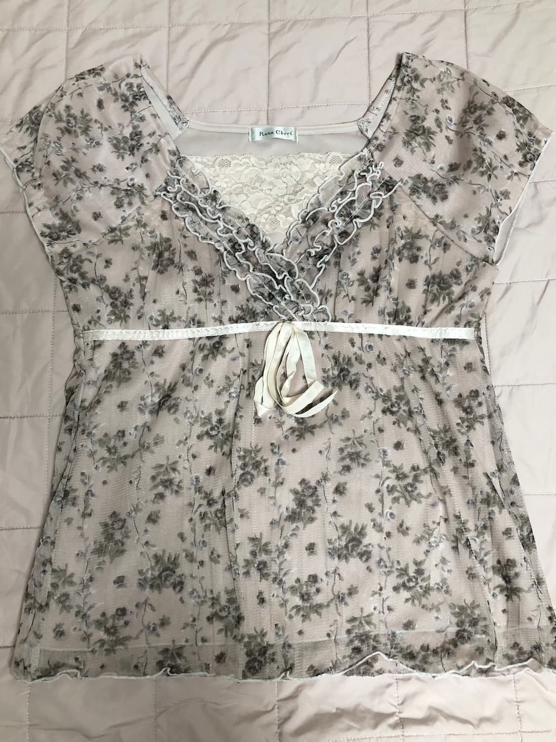 로사체리 잔꽃 레이스 블라우스  상품이미지1