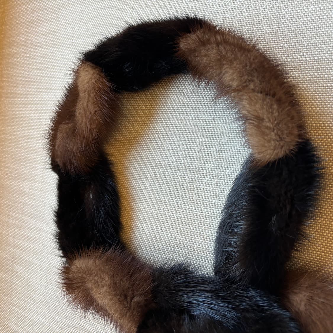 쁘띠밍크 100 배색 천연 머플러  상품이미지4