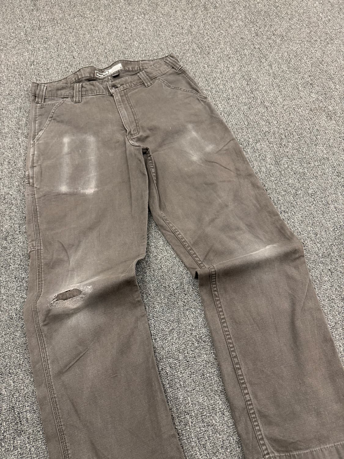 칼하트 빈티지 차콜 싱글니 워크팬츠 상품이미지2