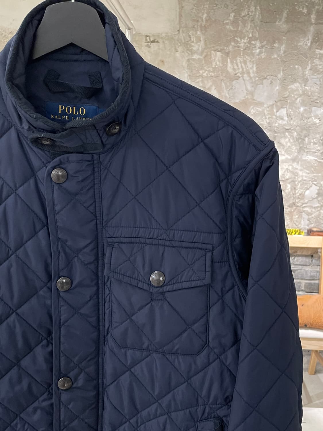 폴로 랄프로렌 딥 네이비 싱글 포켓 나일론 퀼팅 자켓 상품이미지3