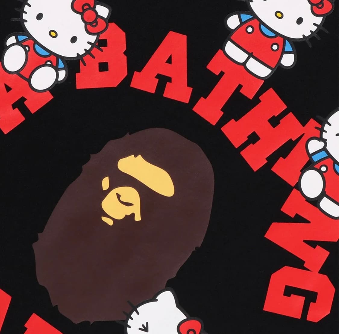 새거)BAPE 헬로키티 콜리지 티셔츠 반팔 베이프 미스치프 코이세이오 상품이미지3