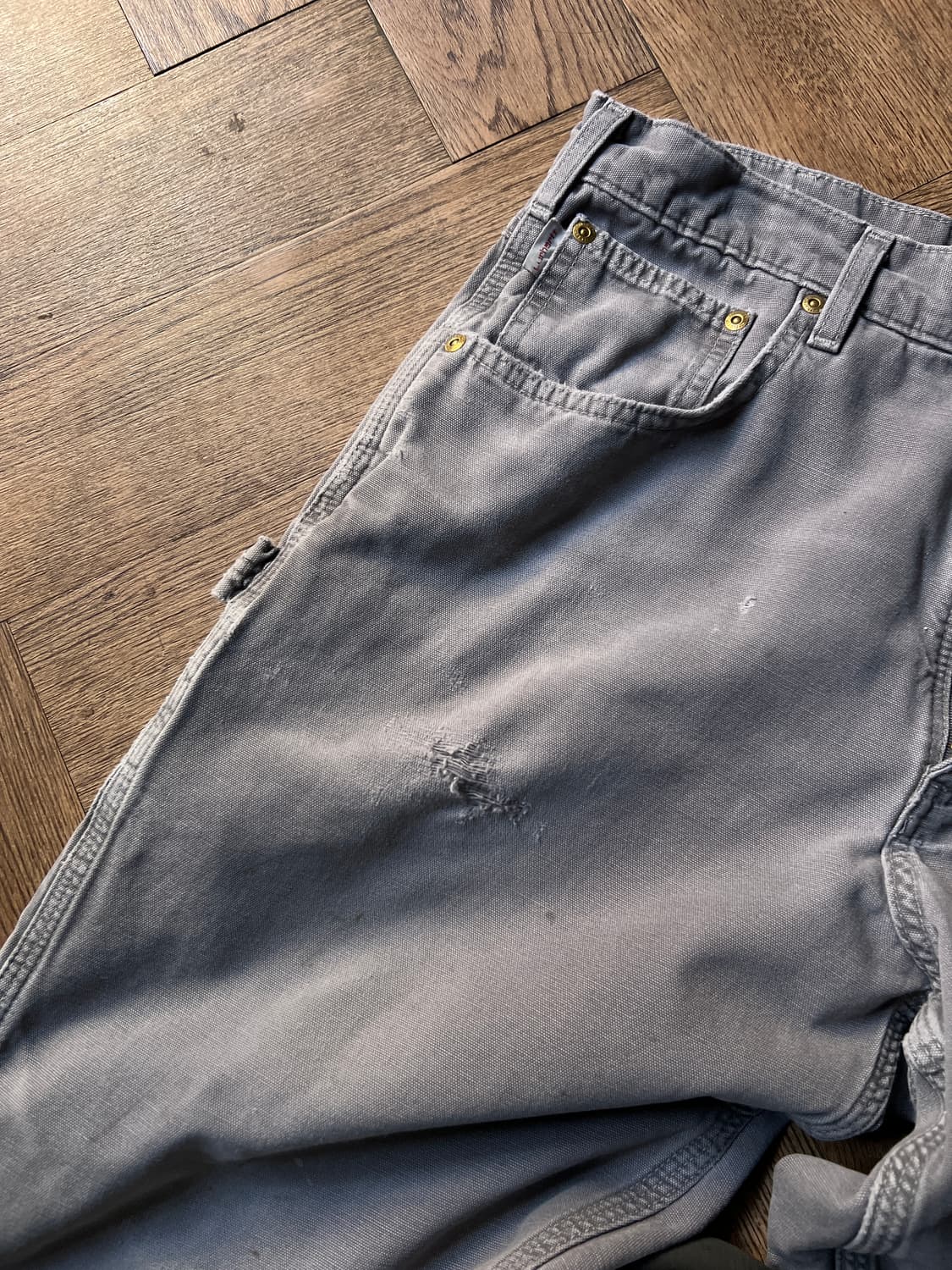 [34]칼하트 USA 빈티지 워싱 차콜 싱글니 카펜터 워크 팬츠 상품이미지3