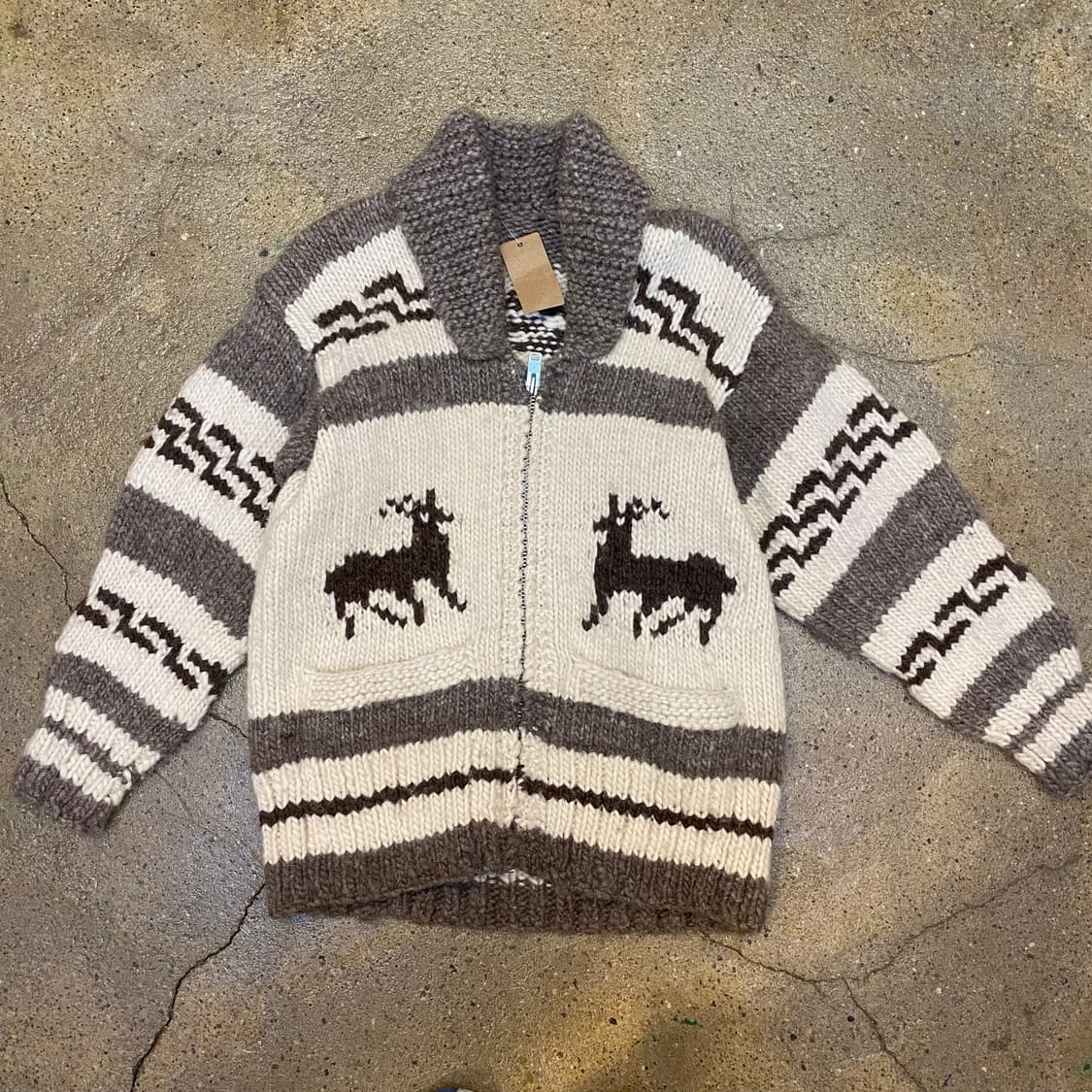 90s USA 빈티지 헤비니트 코위찬 아우터 상품이미지1