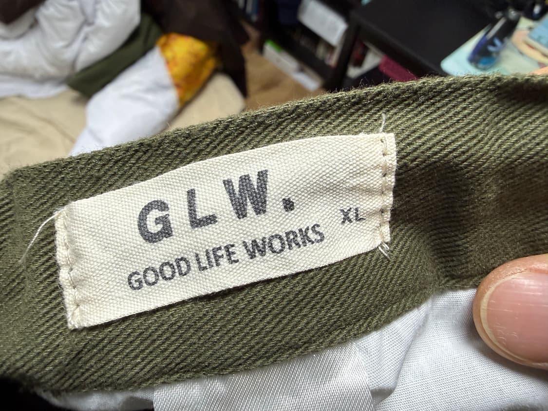 [XL] 굿라이프웍스 와이드 벌룬 코튼 팬츠 카키 상품이미지5