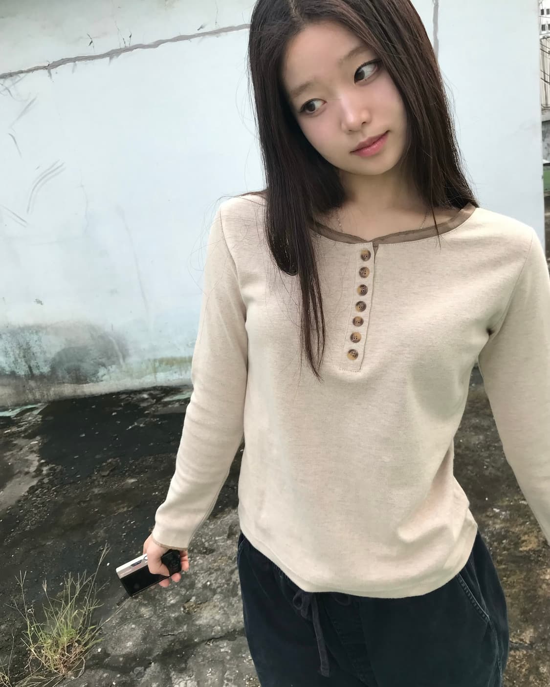 코지 버튼 티셔츠  상품이미지5