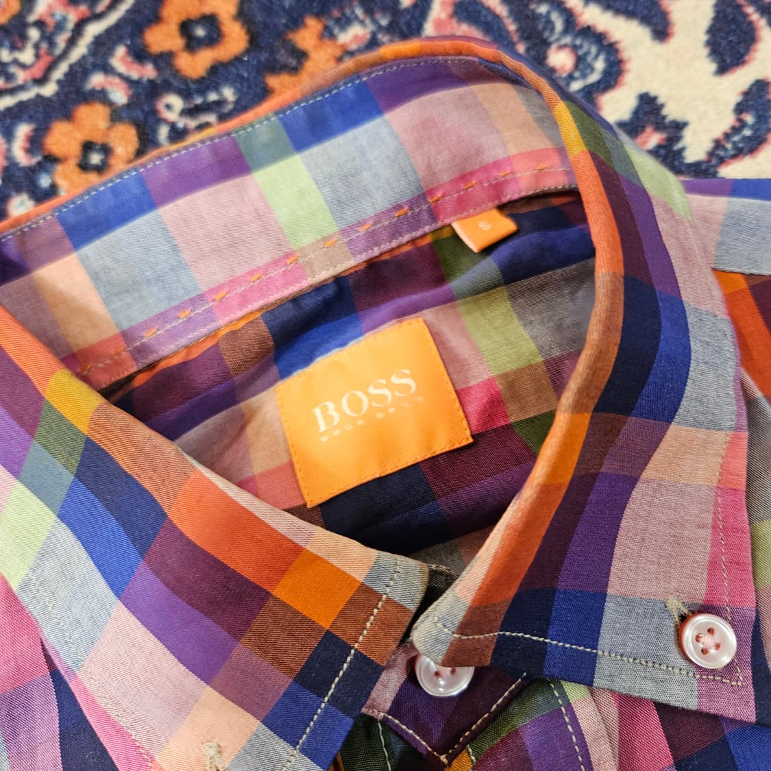 휴고보스(Hugo Boss) 비즈니스 케주얼 버튼다운 체크셔츠 상품이미지4