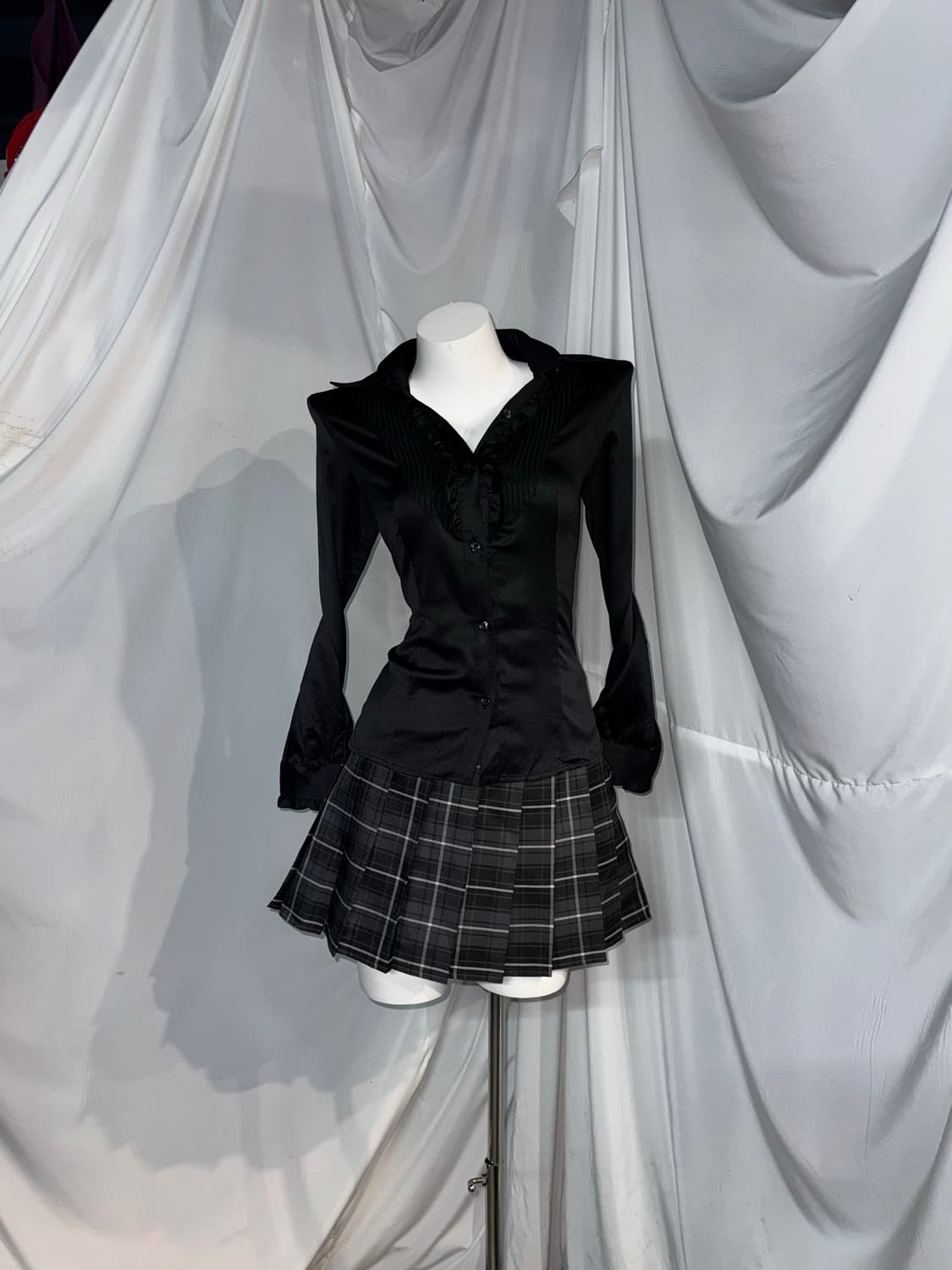 무채색 레오파드 갸루 데일리 블랙 공겜여주깔 코디세트 상품이미지3