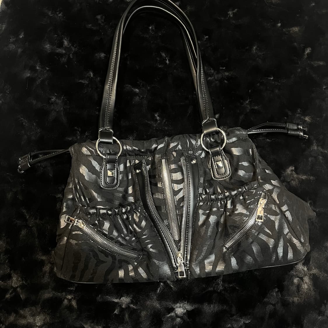 빈티지 지브라 펑크 솔더백 갸루  상품이미지1