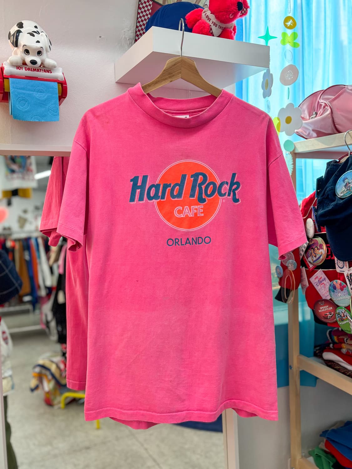 80s90s Neon Pink Hard Rock T Shirts 상품이미지1