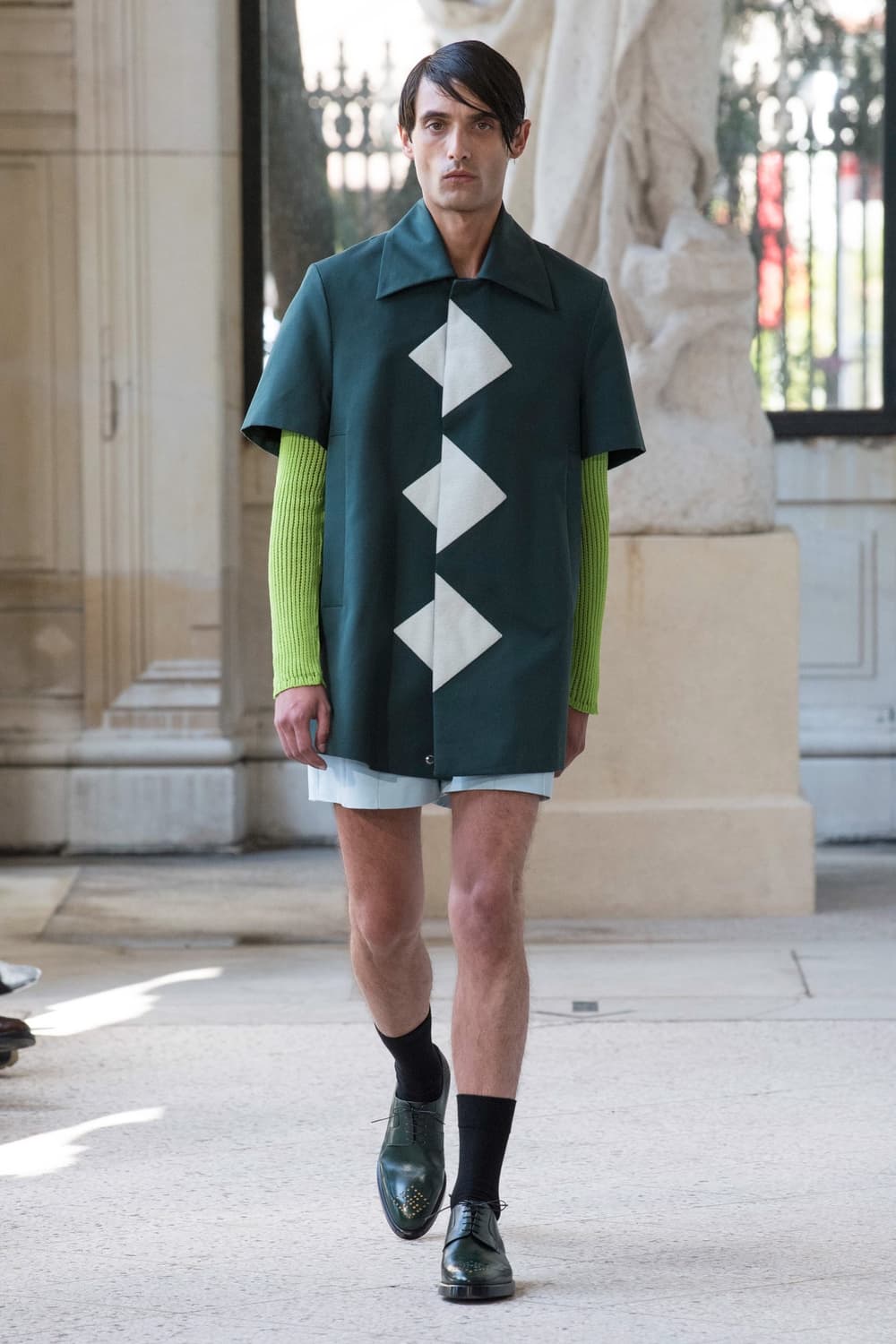 [S] 나마체코 19ss 트라이앵글 하프 셔츠 그린 상품이미지1