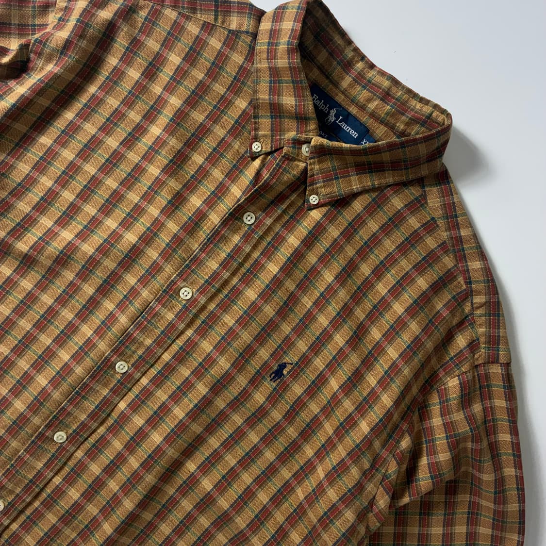 Polo  폴로 랄프로렌 자수 코튼 브라운 체크셔츠  상품이미지3