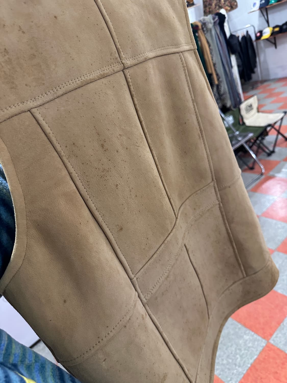 스웨이드 가죽조끼 상품이미지3