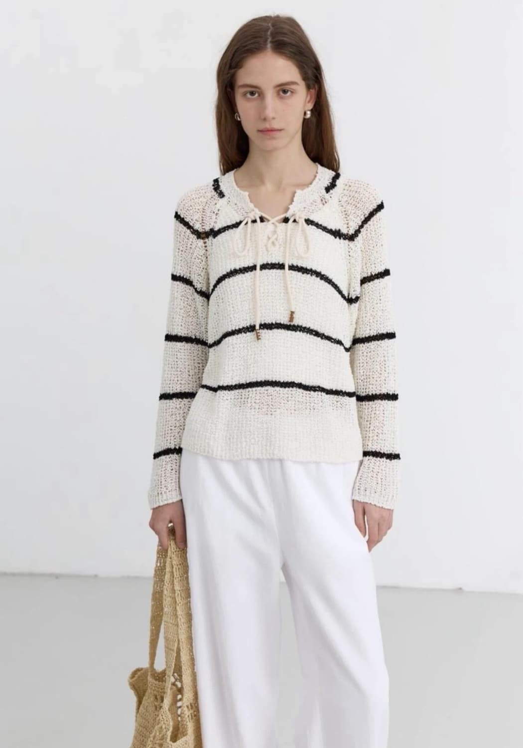 던스트 - 크로셰 니트 (스트라이프 L사이즈) 상품이미지3