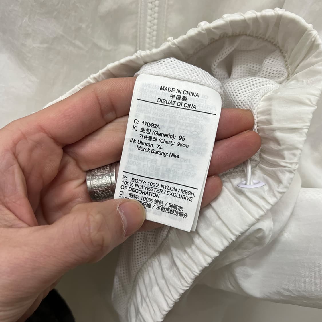 나이키 우먼스 NSW 에센셜 빅로고 우븐 바람막이 자켓 XL 상품이미지4