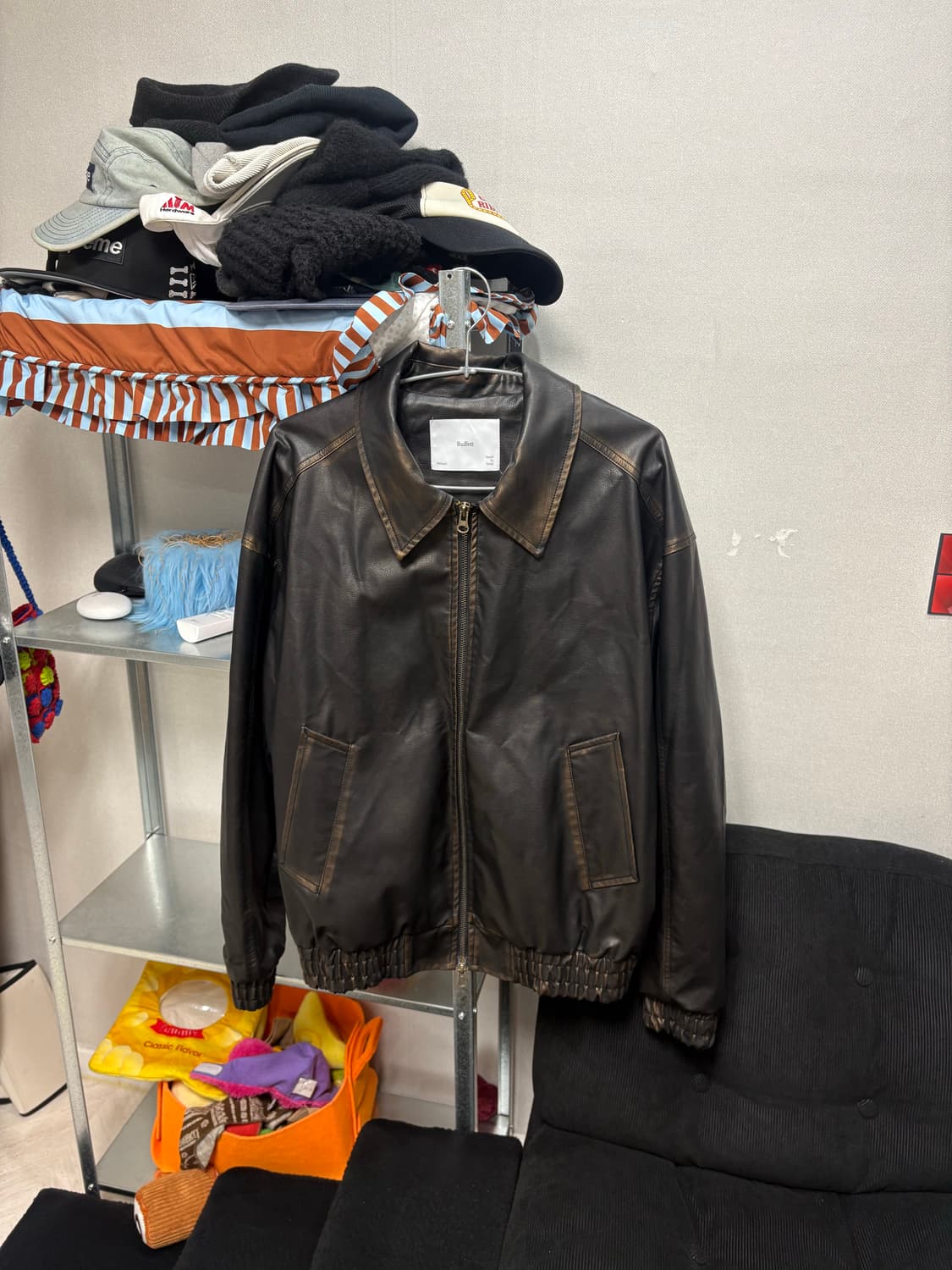 빈티지워싱레더자켓 상품이미지1