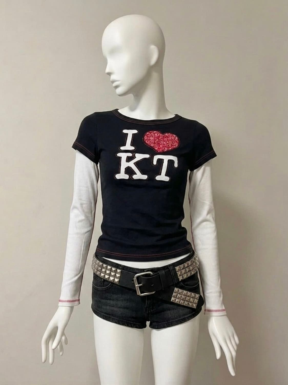 Hello Kitty  레이어드 롱슬리브  티셔츠 상품이미지1