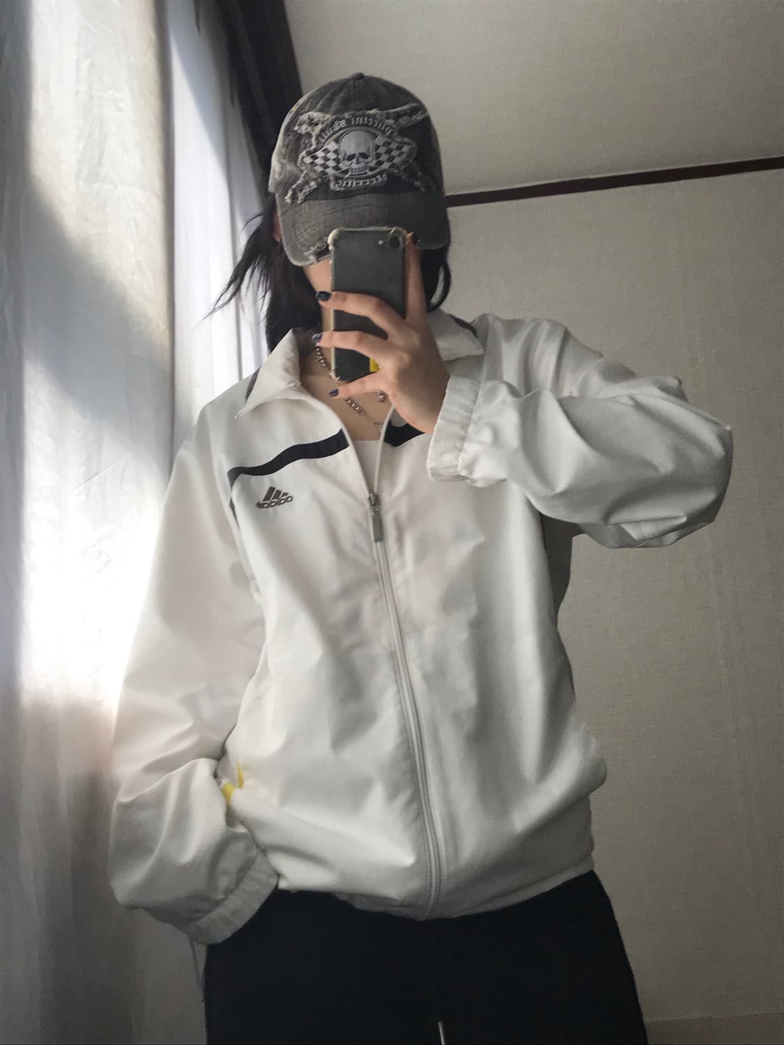 아디다스 화이트 윈드브레이커 상품이미지6