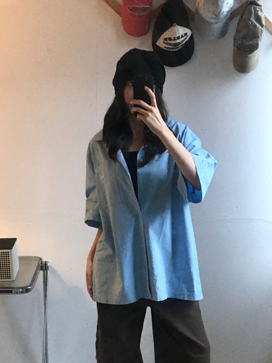 아디다스 에센셜 하프 린넨 셔츠 상품이미지1