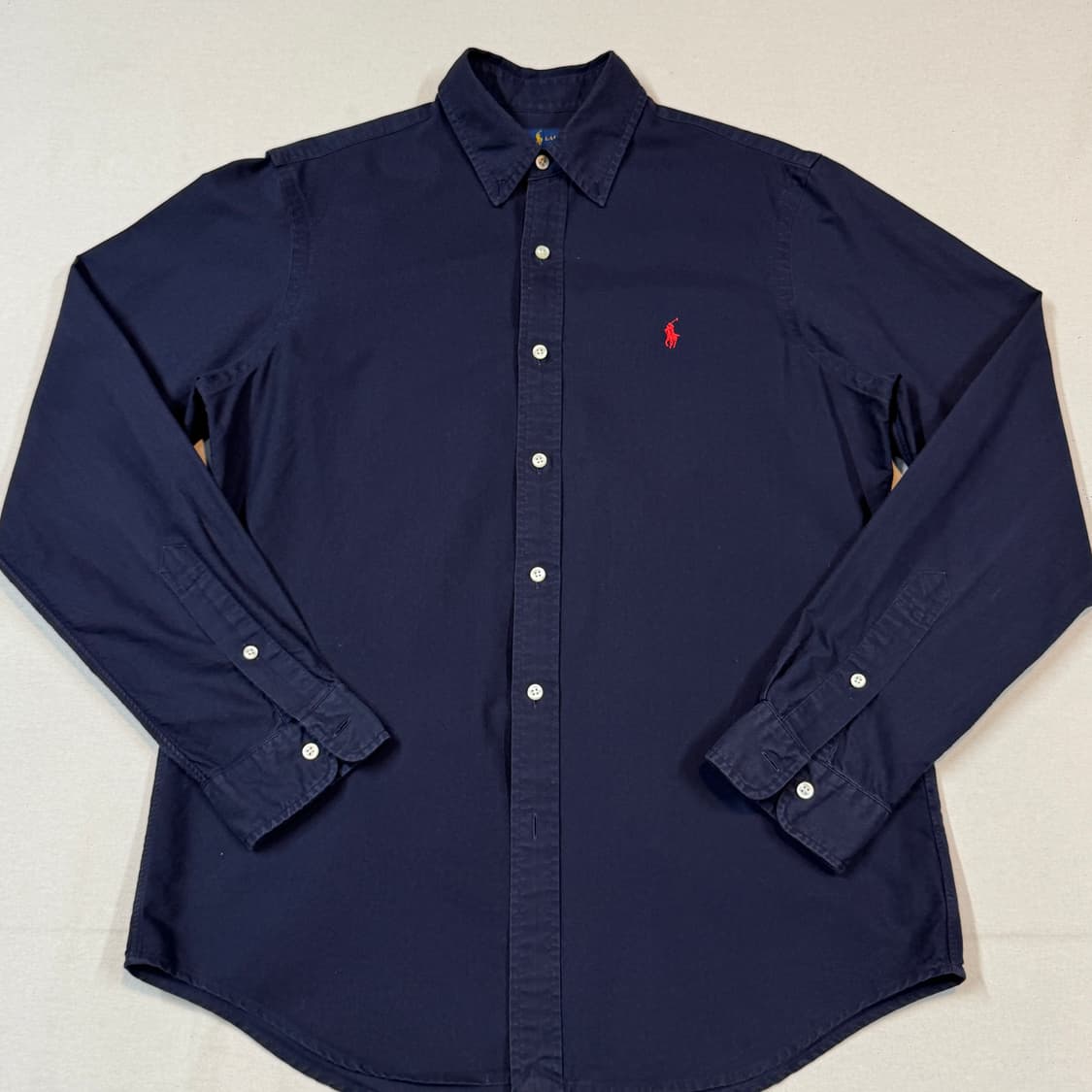 M) 폴로 랄프로렌 클래식핏 가먼트다이 옥스포드 셔츠 네이비 상품이미지2