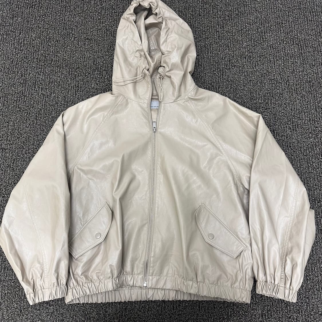 VOV 보브 여성 가죽 후드집업 자켓 아이보리 상품이미지1