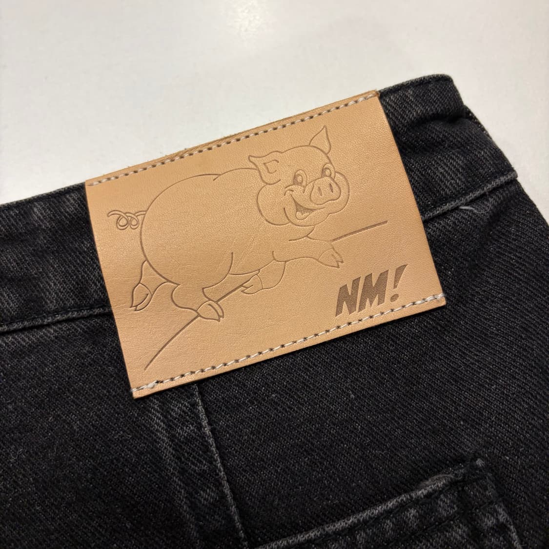 [L] 노매뉴얼 블럭 블랙 패치워크 데님 팬츠 D898 상품이미지4