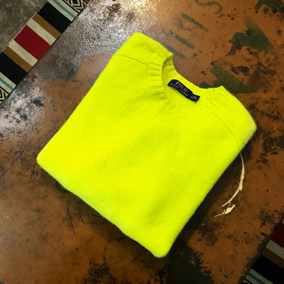 폴로랄프로렌 형광 옐로 울 니트 남성 105 사이즈  상품이미지1