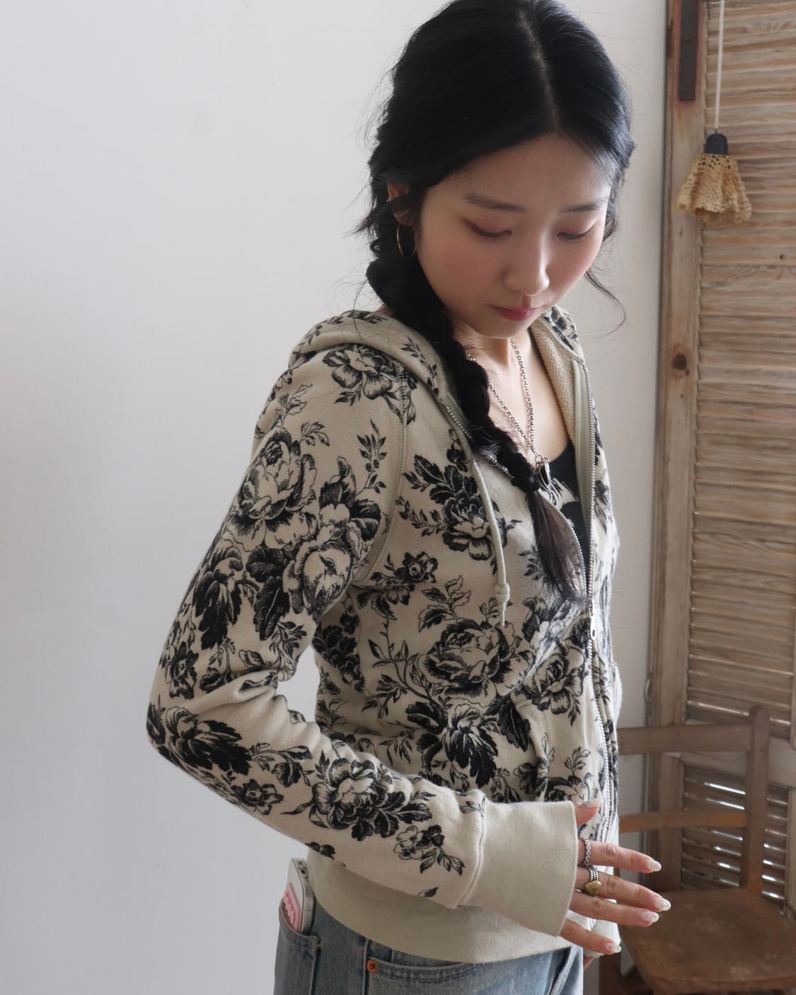 [Cabbages & Roses] Rose Toile Hoodie 상품이미지1