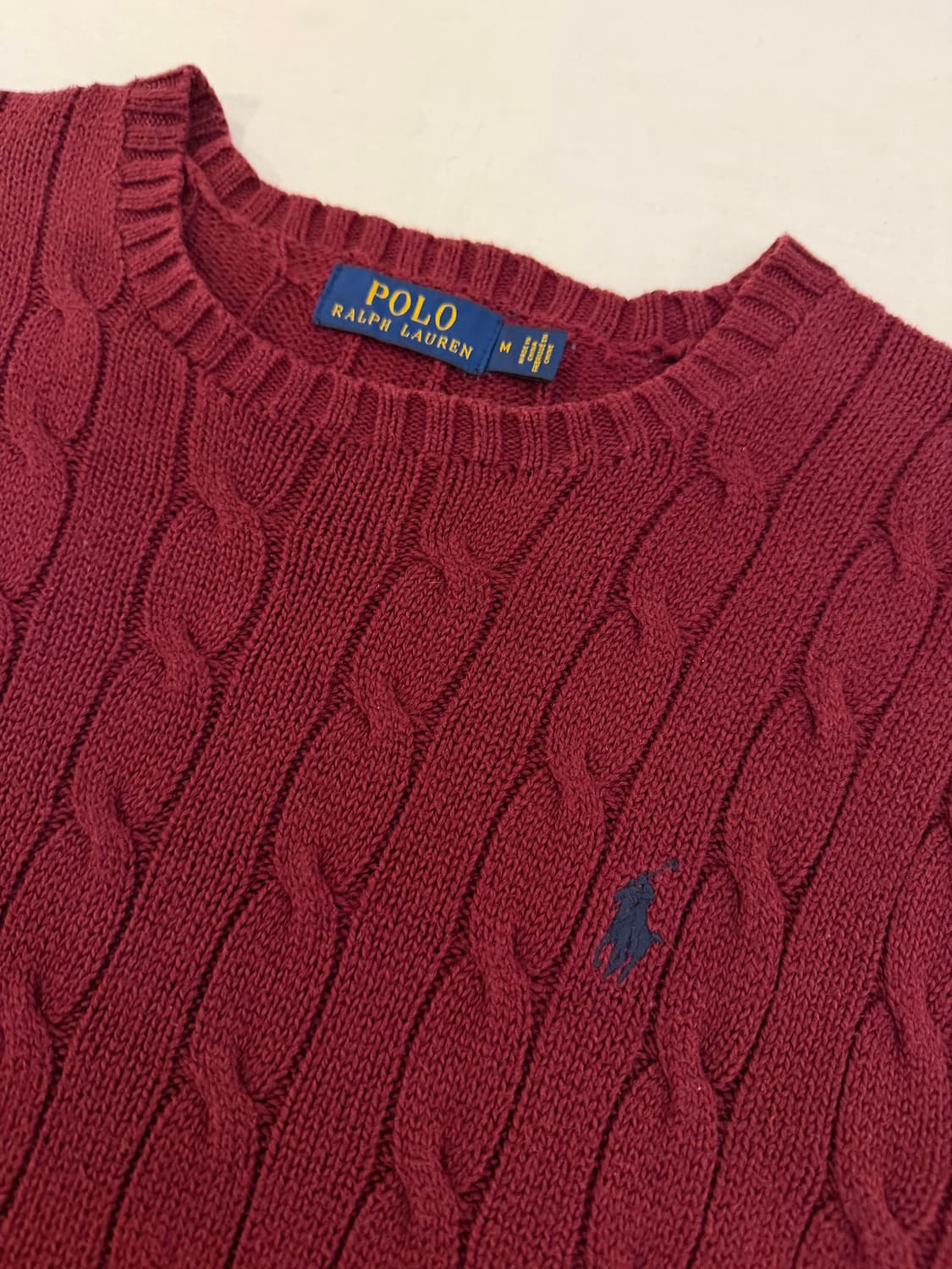 폴로 랄프로렌 케이블 꽈배기 니트 버건디 와인 상품이미지2