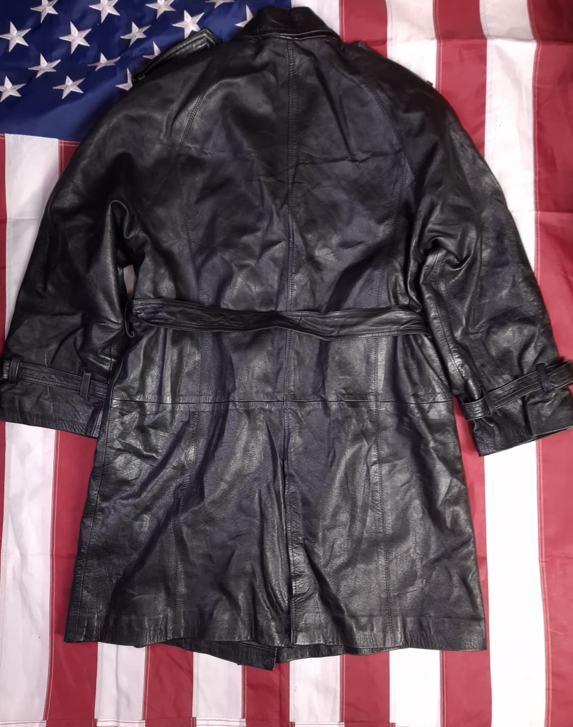 90's 빈티지 홍콩제조 우먼 리얼램스킨 더블 트렌치코트 상품이미지8