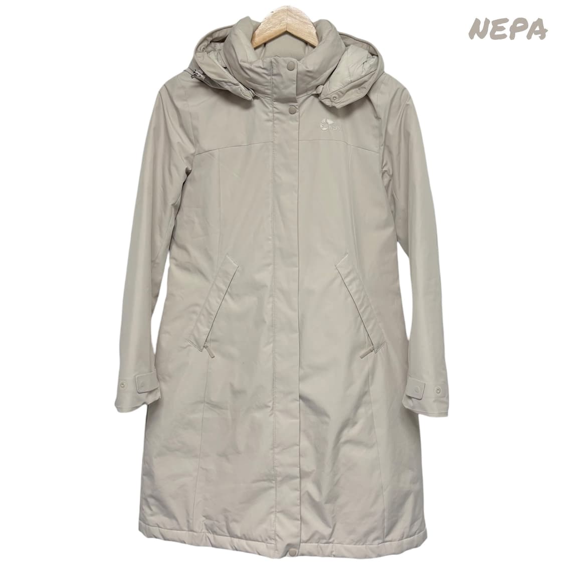 3712 네파 베이지 거위털 구스다운 경량 롱패딩 상품이미지1