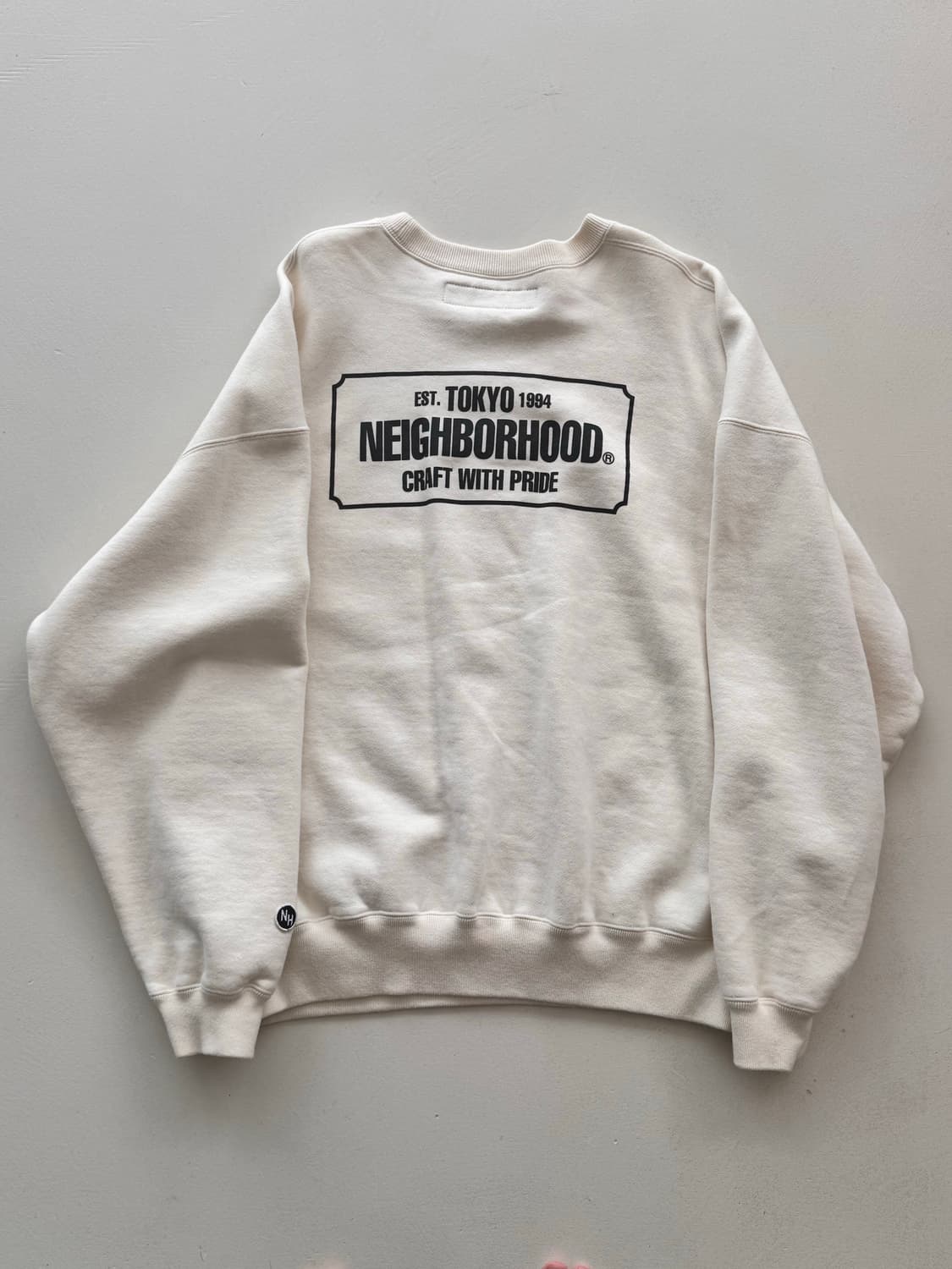 네이버후드 스웻셔트 맨투맨 크림컬러 L사이즈 상품이미지3