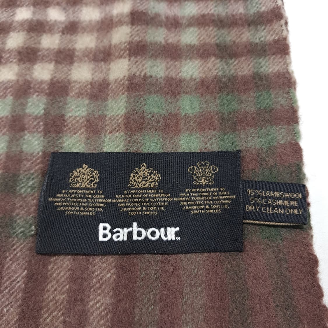 MX545 바버 90s 울캐시미어 체크 브라운 머플러 목도리 상품이미지4