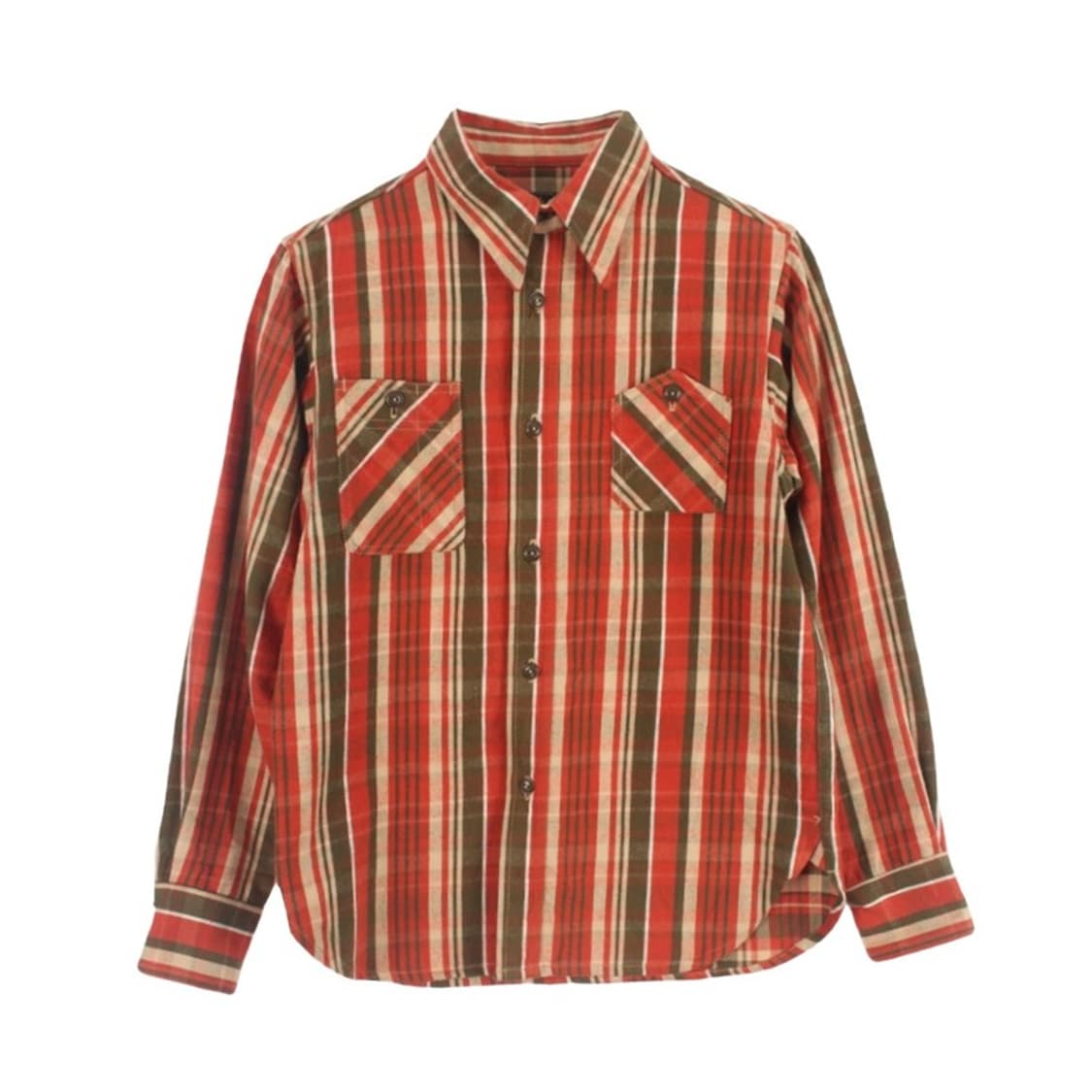 쿠쉬맨 (MEN - S) 코튼 체크 패턴 워크 셔츠 상품이미지1