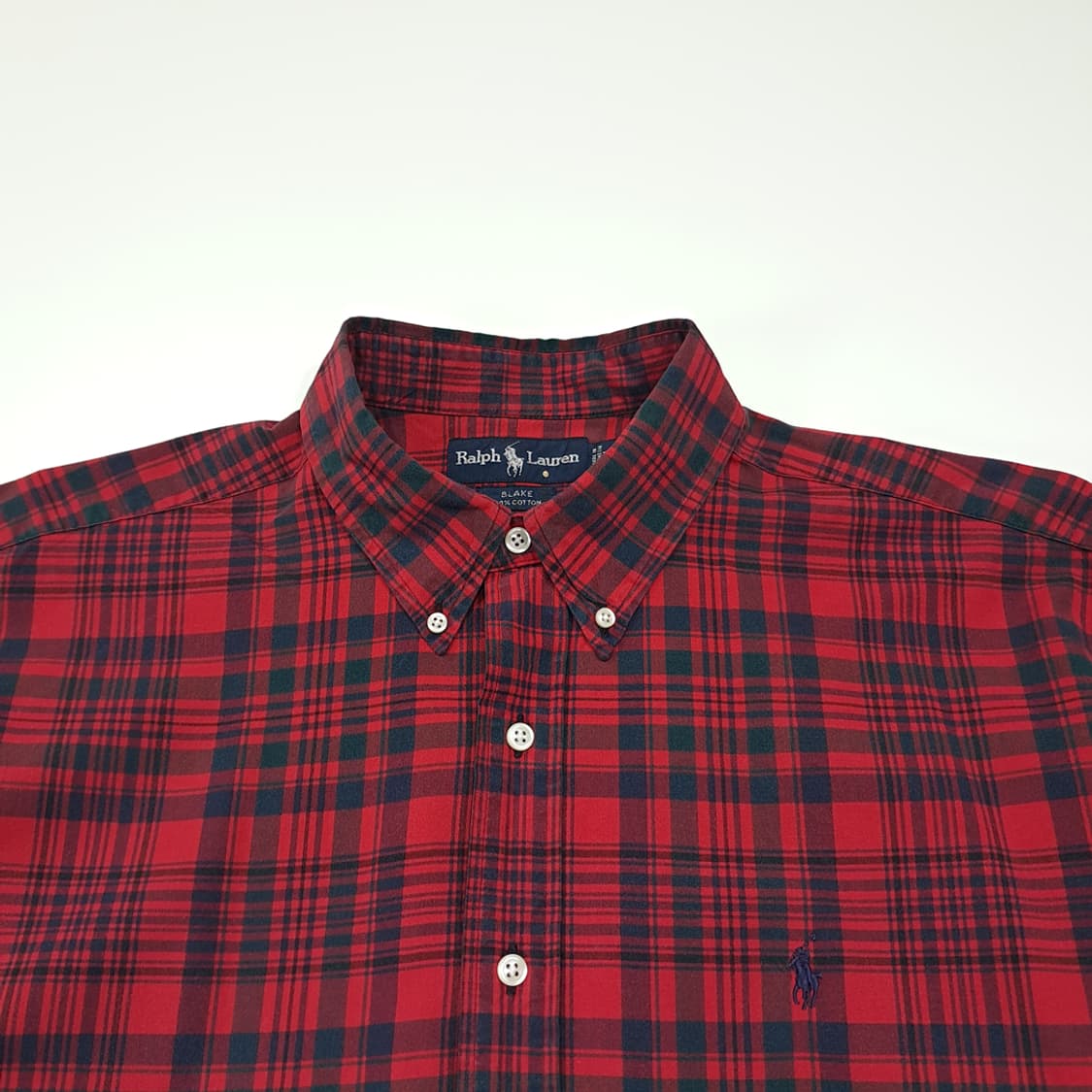 CK075 XL 폴로 90s 블레이크 레드 타탄체크 버튼다운 셔츠 남방 상품이미지2