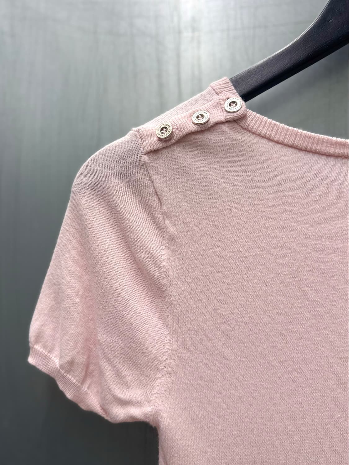 Courreges 꾸레쥬 연핑크색상 AC 로고 반팔 니트 티셔츠 상품이미지5