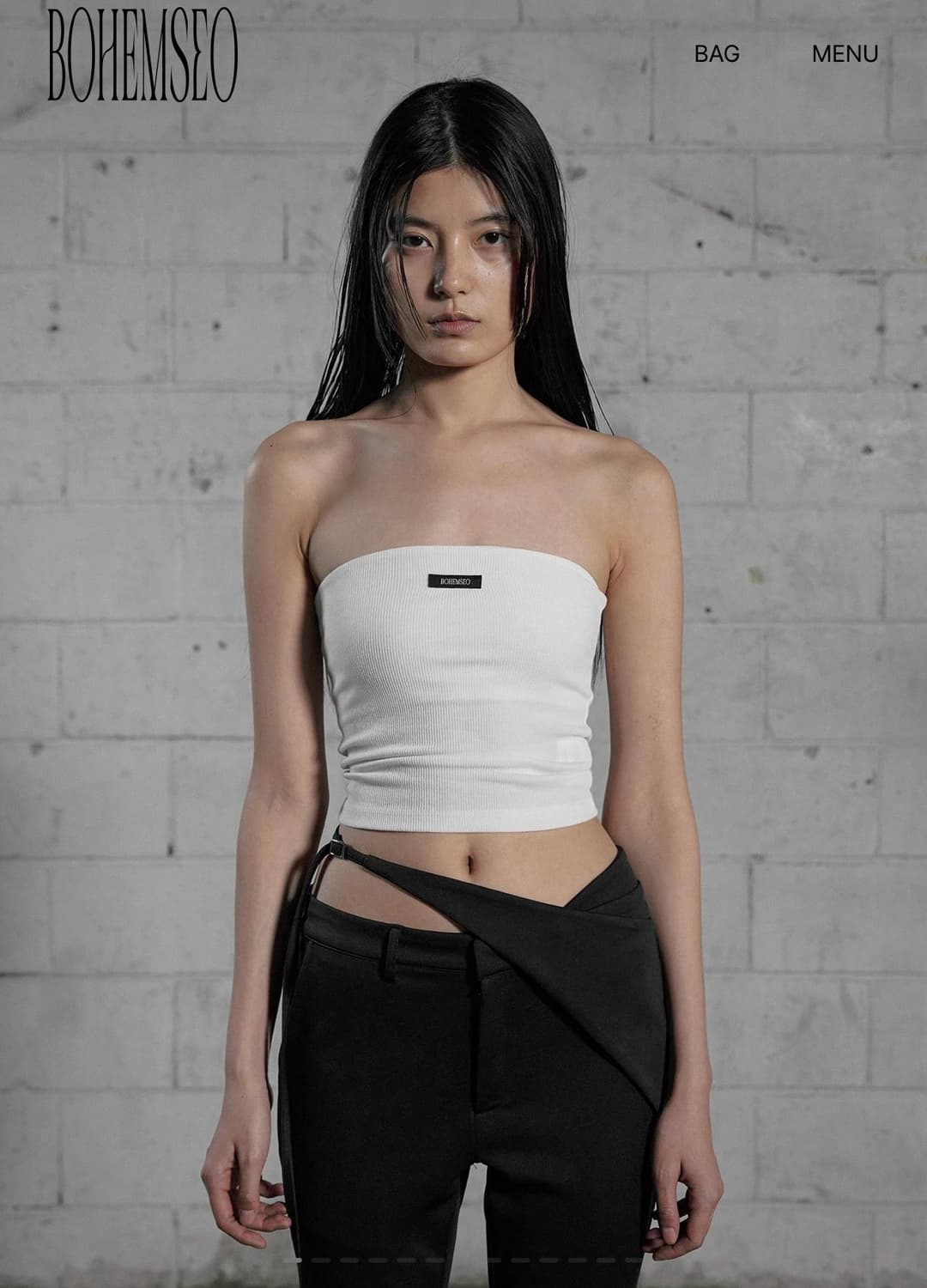 보헤미안서울 베이직 튜브탑 화이트 아이보리 상품이미지2