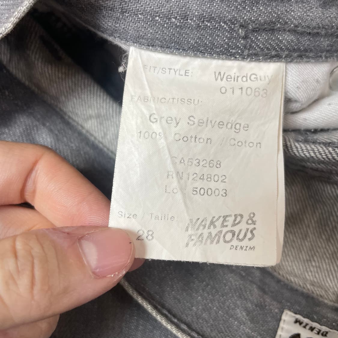 (28) 네이키드앤페이머스 그레이 3버튼 데님 상품이미지5