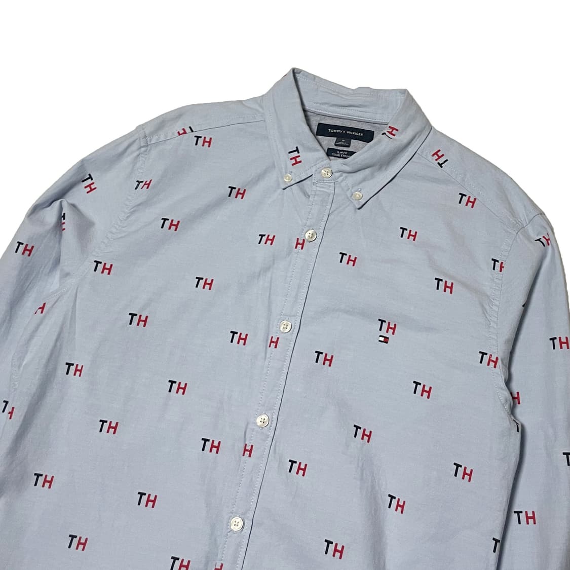 타미힐피거 소라색 미니로고 셔츠 상품이미지3