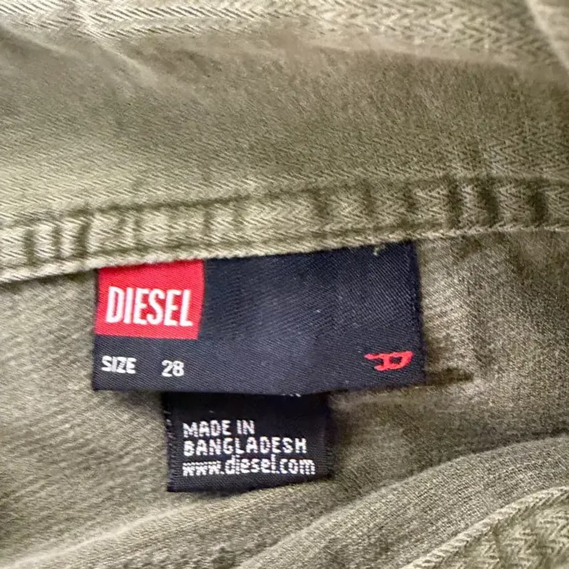 Diesel 밀리터리 올리브 카고 바지 28 상품이미지8