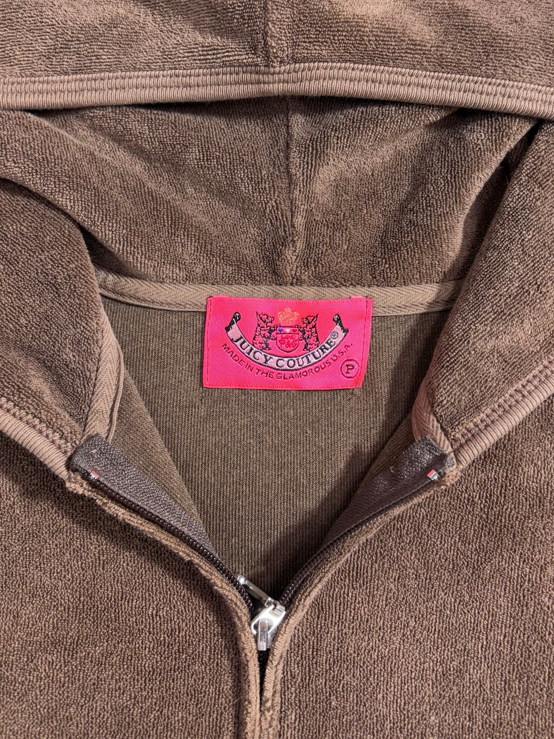 쥬시꾸띄르 브라운 테리소재 딱붙핏 후드집업  상품이미지5