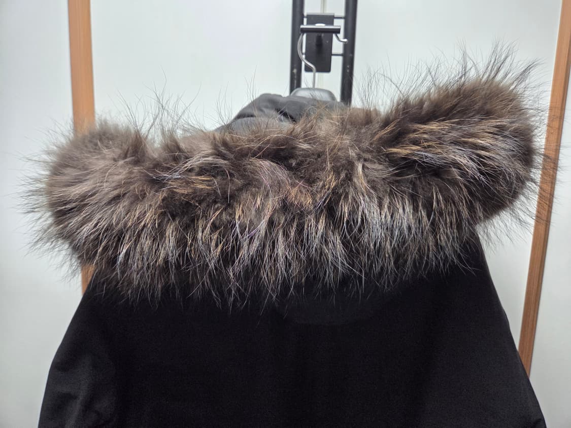 드로우핏 라쿤퍼 덕다운 야상 롱패딩 블랙 M사이즈 상품이미지4