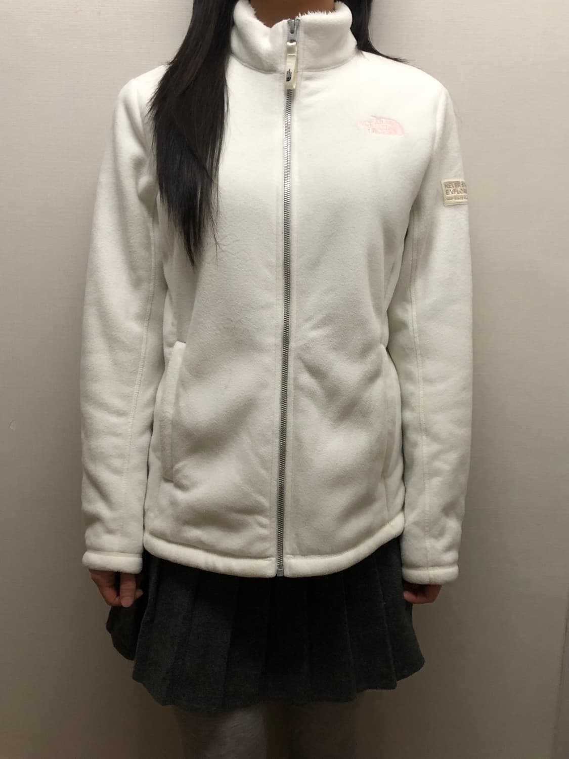 빈티지 노스페이스 화이트레벨 핑크 로고 후리스 상품이미지6