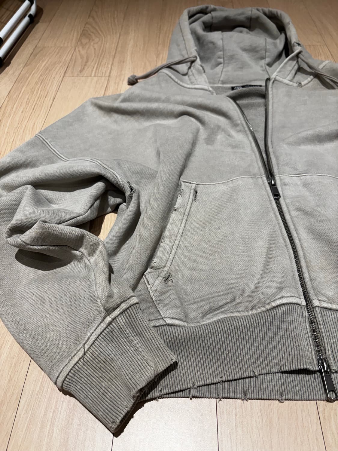 자라 그레이 후드집업 M 상품이미지3